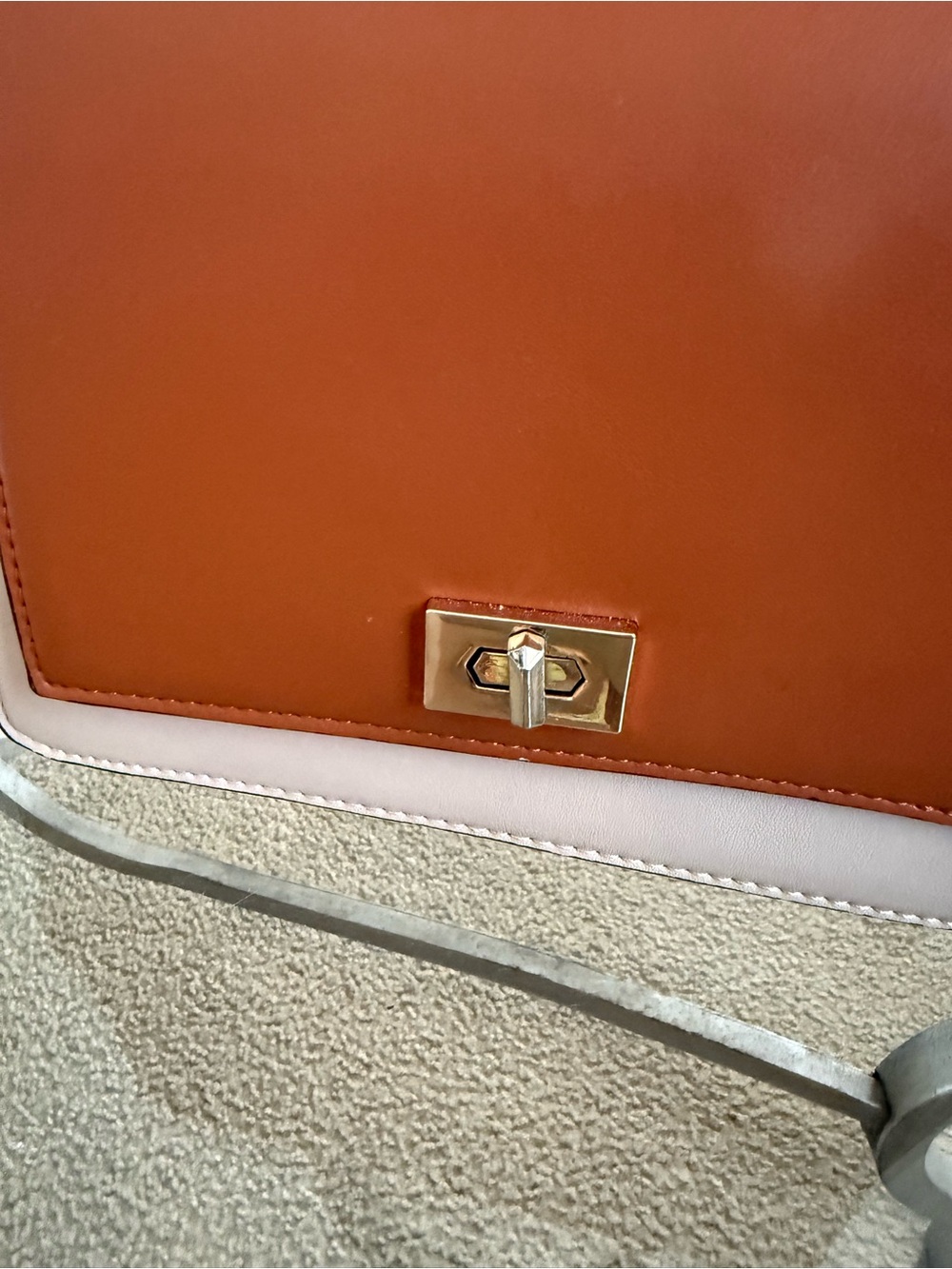 Beige & Cognac Structured Mini Bag - Picture 2 of 7